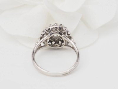 Vintage-Ring aus Weißgold, Platin und Diamanten