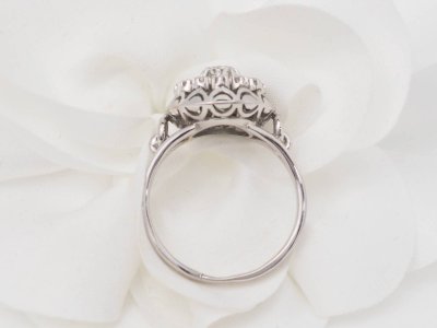 Vintage-Ring aus Weißgold, Platin und Diamanten