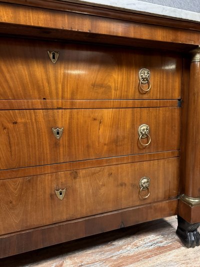 Magnifica cassettiera in mogano di epoca Impero del 1810 circa