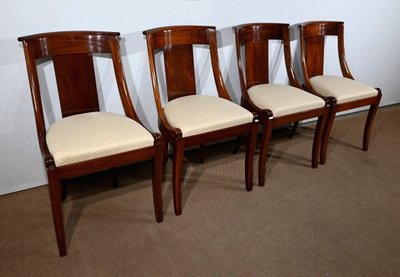 Suite of 4 Mahogany Gondola Chairs - Early 20th century