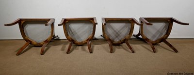Suite of 4 Mahogany Gondola Chairs - Early 20th century