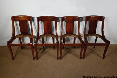 Suite of 4 Mahogany Gondola Chairs - Early 20th century