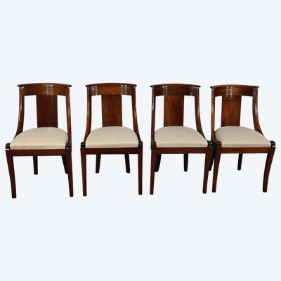 Suite of 4 Mahogany Gondola Chairs - Early 20th century