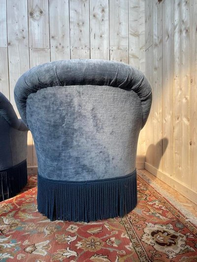 Salon crapaud comprenant cabale et fauteuils + pouf 