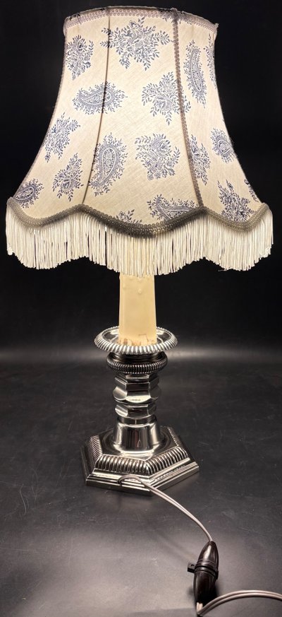 LAMPE BRONZE ARGENTÉ 