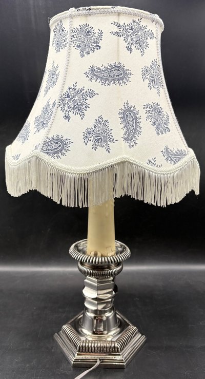 LAMPE BRONZE ARGENTÉ 