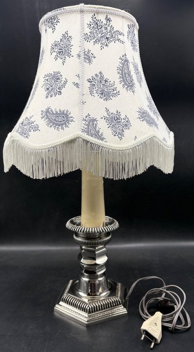 LAMPE BRONZE ARGENTÉ 