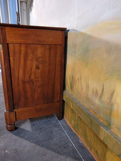 Petite commode Empire En Noyer Massif