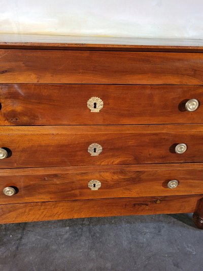 Petite commode Empire En Noyer Massif