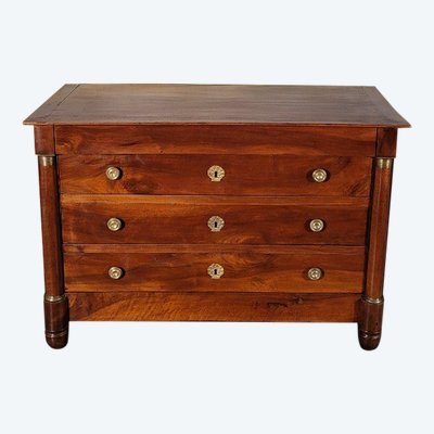 Petite commode Empire En Noyer Massif