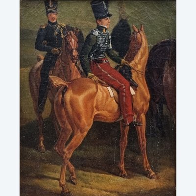 Scuola francese del XIX secolo (Entourage d'Horace VERNET) - Gli Ussari
