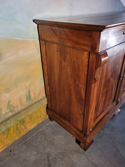 Restoration period sideboard in solid walnut.