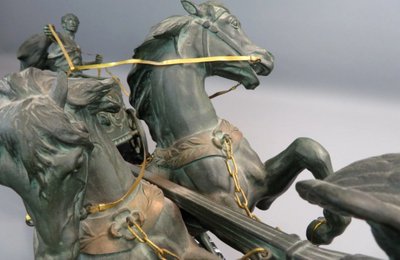 DOMENECH & PFEFFER "le Char De La Victoire" firmato Grande gruppo di registri sulla terrazza