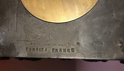 FONDICA & MATHIAS (XXth) Large Marble and Bronze Lamp Signed and numbered