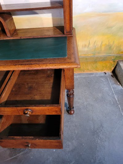 Großer Schreibtisch Bibliothek In Eiche XIX ème