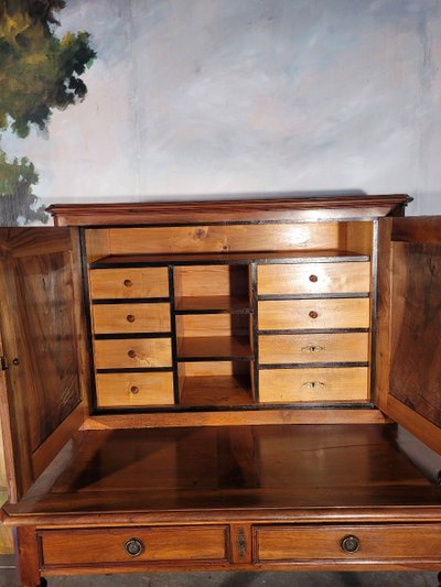 Bureau Louis Philippe En Noyer Massif