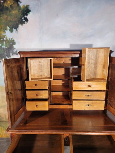 Bureau Louis Philippe En Noyer Massif
