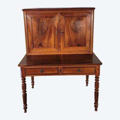 Bureau Louis Philippe En Noyer Massif