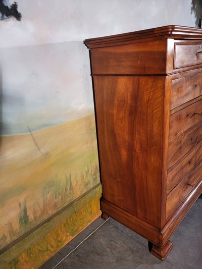 Chiffonnier Grande Commode En Noyer Massif XIX ème