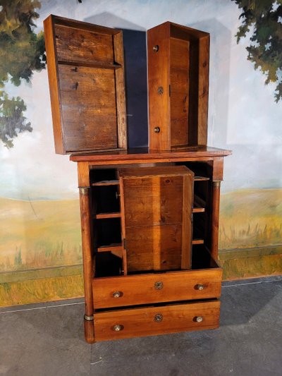 Chiffonnier Grande Commode En Merisier Massif XIX ème
