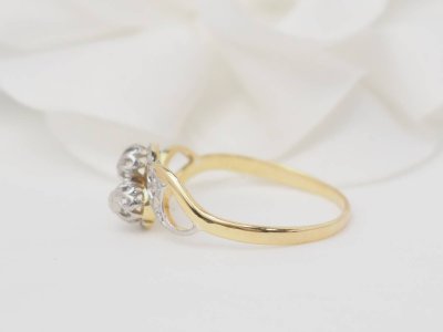 Bague Toi & Moi en or bicolore et diamants 