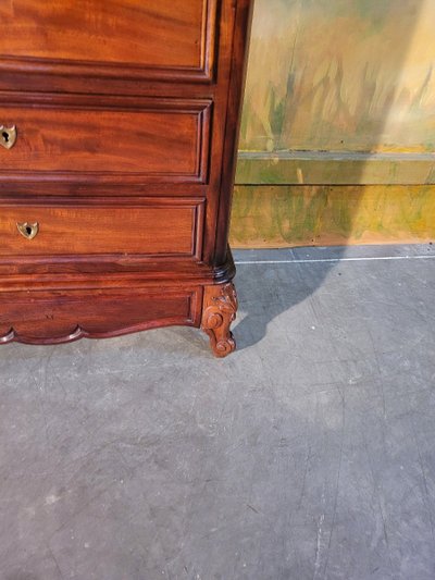 Semainier, Chiffonnier, Commode Haute. Acajou