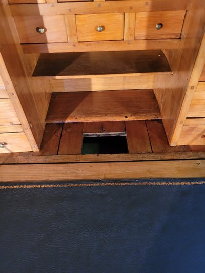 Segretario in legno naturale d'epoca Luigi XV