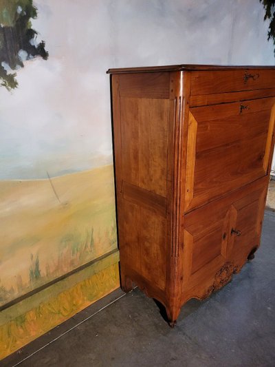 Segretario in legno naturale d'epoca Luigi XV