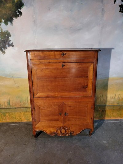 Segretario in legno naturale d'epoca Luigi XV
