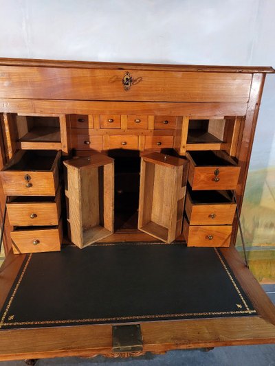 Segretario in legno naturale d'epoca Luigi XV