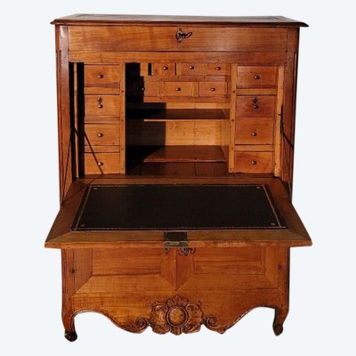 Segretario in legno naturale d'epoca Luigi XV