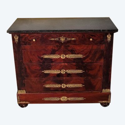Petite Commode Napoléon III En Acajou