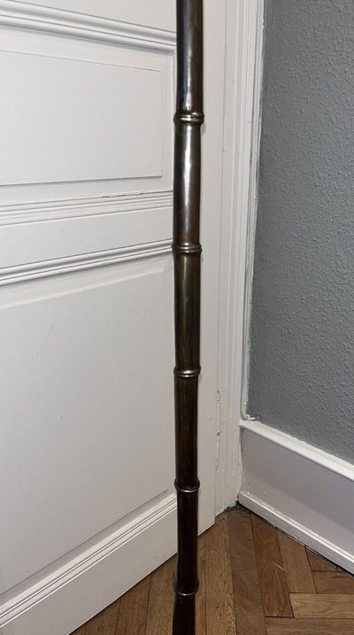 Maison BAGUES Brass And Bronze Tripod Floor Lamp With Bamboo Decoration