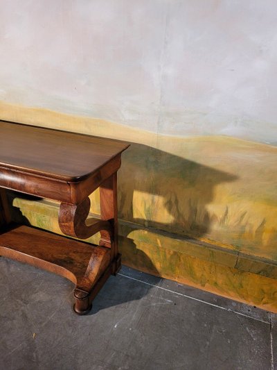 Consolle d'epoca in noce, stile restauro