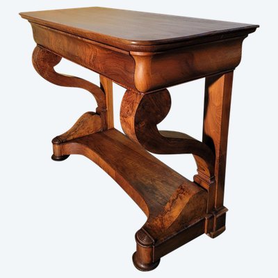 Consolle d'epoca in noce, stile restauro