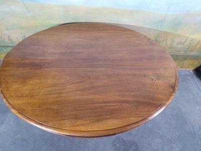 Table Ovale, Guéridon à Tiroirs En Noyer