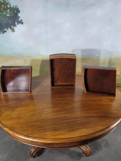 Table Ovale, Guéridon à Tiroirs En Noyer