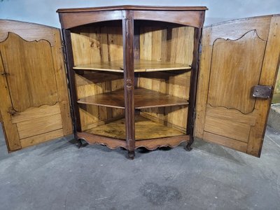 Mobile d'angolo in noce d'epoca Luigi XV