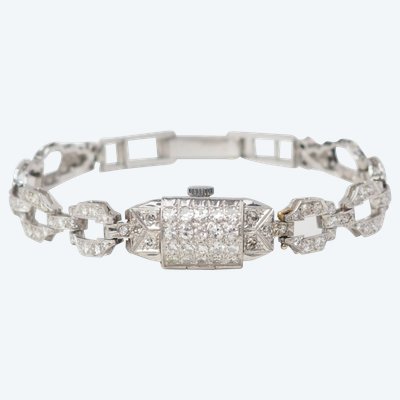Orologio bracciale Ramona in platino e diamanti