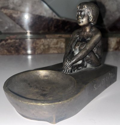 SILVESTRE Paul ( 1884-1976 ) & SUSSE Frères Vide Poches " Faune " In Bronze Signed