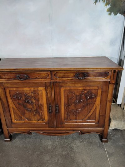 Coppia di buffet in noce Art Nouveau