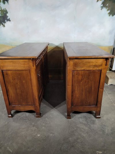 Coppia di buffet in noce Art Nouveau