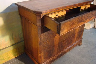 Cassettiera in noce d'epoca Luigi Filippo