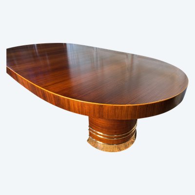 Large 1930-1940 Art Deco dining table in Rio rosewood