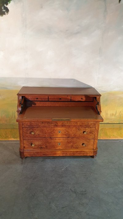 Secretary Chest of Drawers, Louis Philippe Desk Chest of Drawers