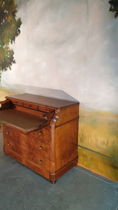 Secretary Chest of Drawers, Louis Philippe Desk Chest of Drawers