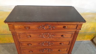 Petite Commode Louis Philippe En Noyer Massif