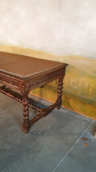 Bureau Style Louis XIII En Chêne