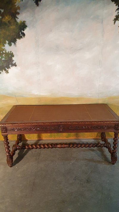 Bureau Style Louis XIII En Chêne