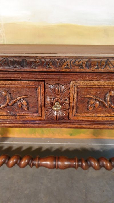 Bureau Style Louis XIII En Chêne